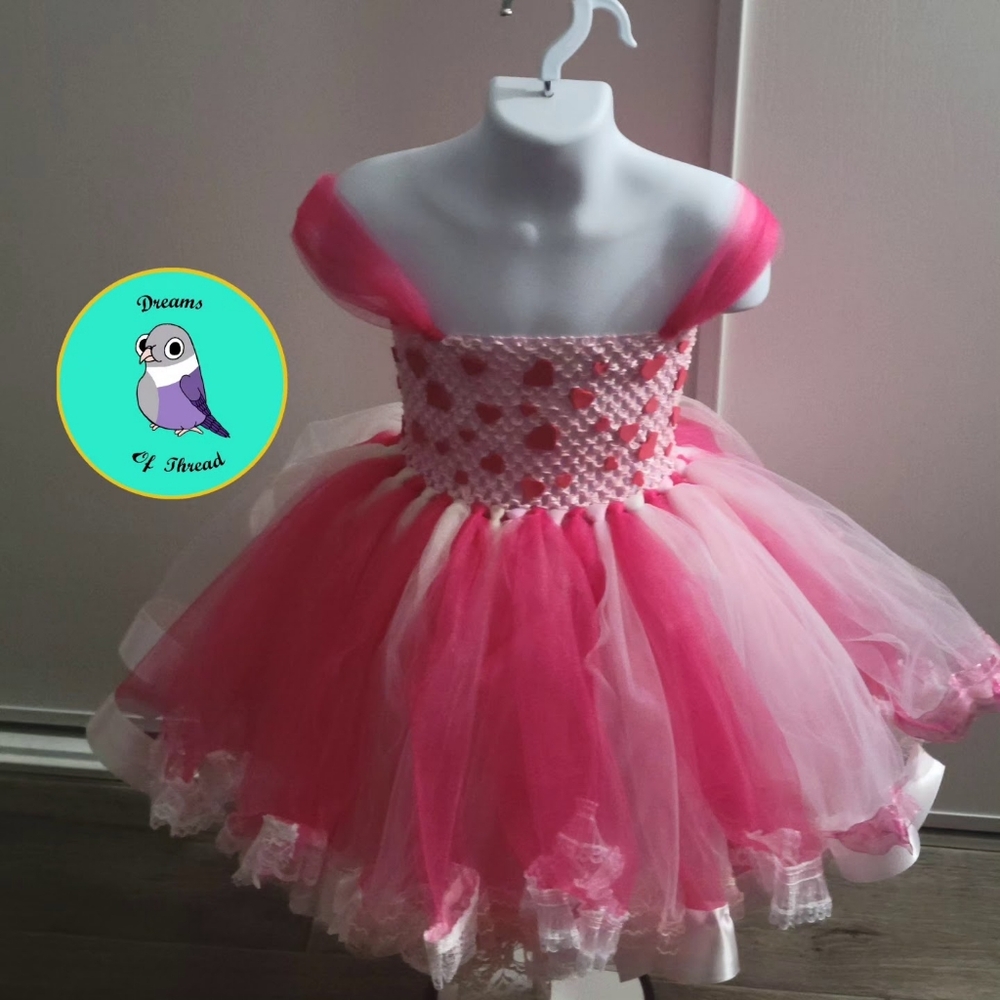 Sweet heart tutu dress Size For 2-4 Year Olds